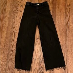 Black Wide-Leg Girls Jeans